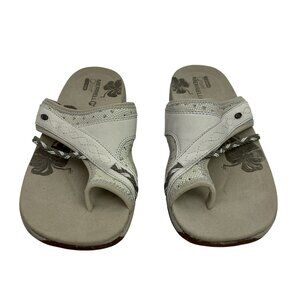 New Merrell Hollyleaf QForm Toe Loop Sandals Womens 7 Silver Birch